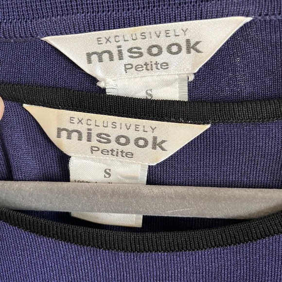 Vintage Exclusively Misook 3 Piece Purple Knit Women's Pantsuit S Small Petite - Picture 3 of 9